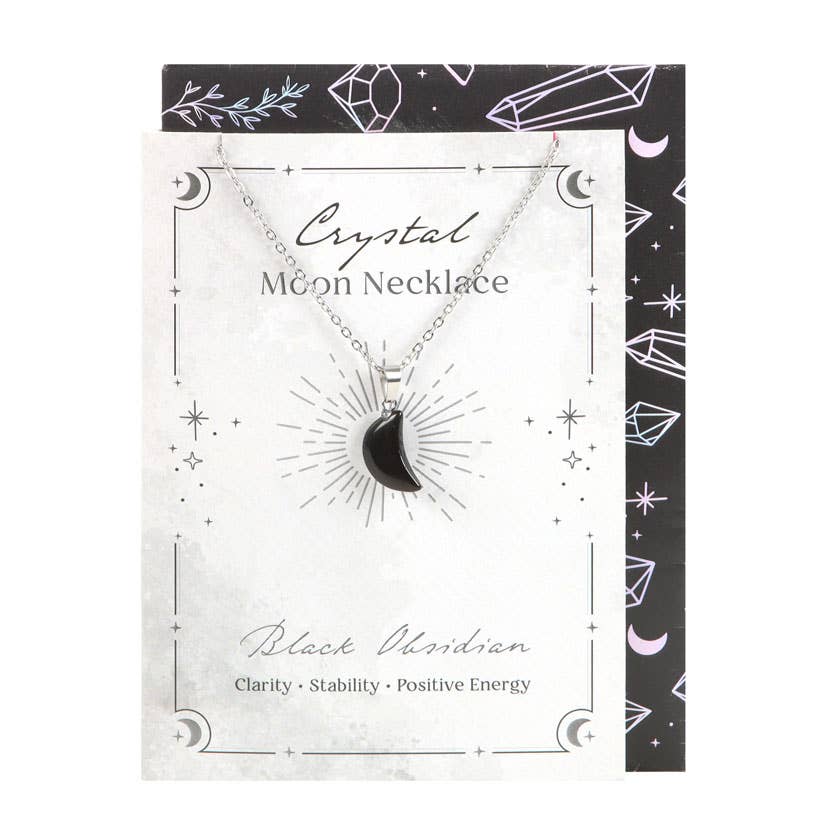 Something Different Wholesale - Wholesale Everyday Greeting Card - Black Obsidian Crystal Moon Necklace on Greeting Card1