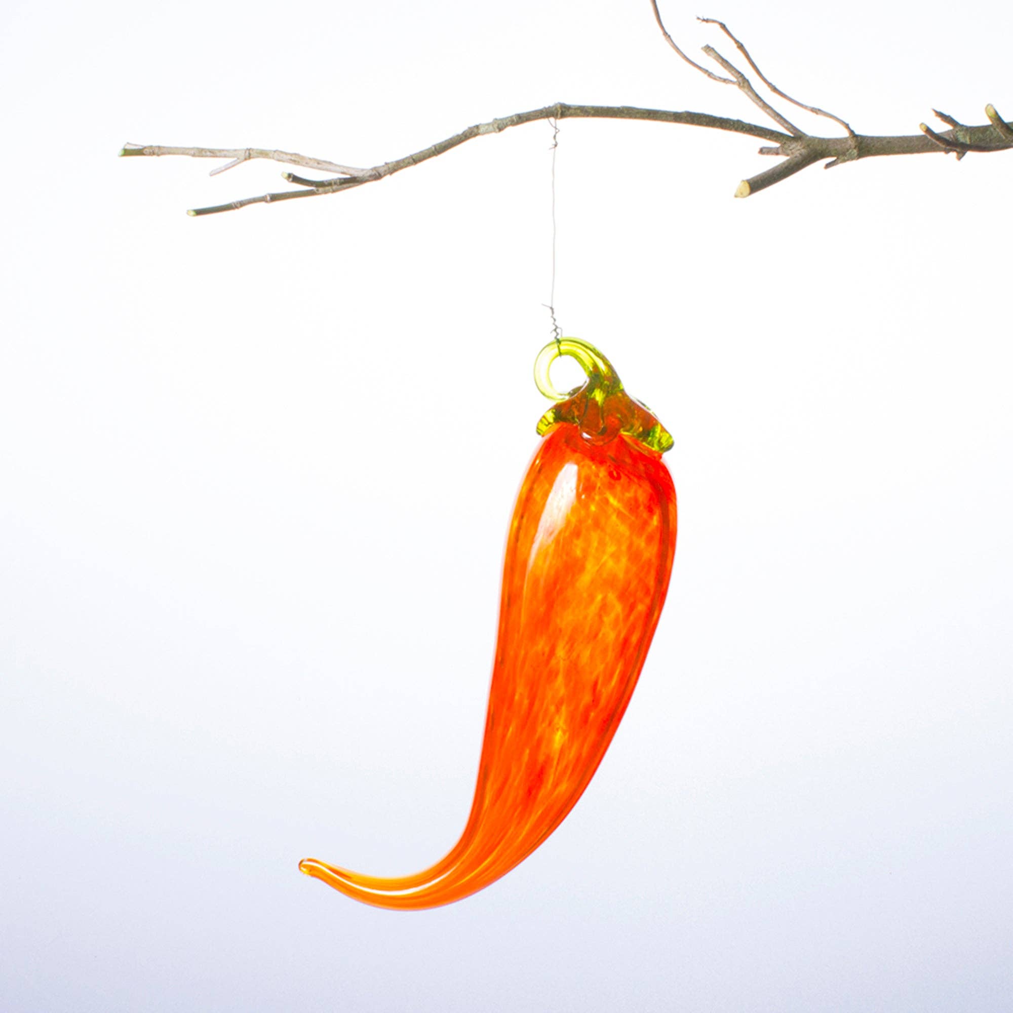 Clink Glassworks - Wholesale Ornament - Chili Pepper - Orange