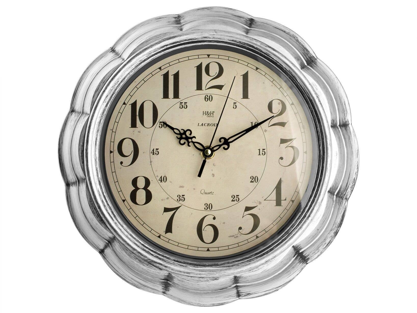 H&H - Wholesale Wall Clock - Lacroix Round Wall Clock 30 cm, Quartz Mechanism1