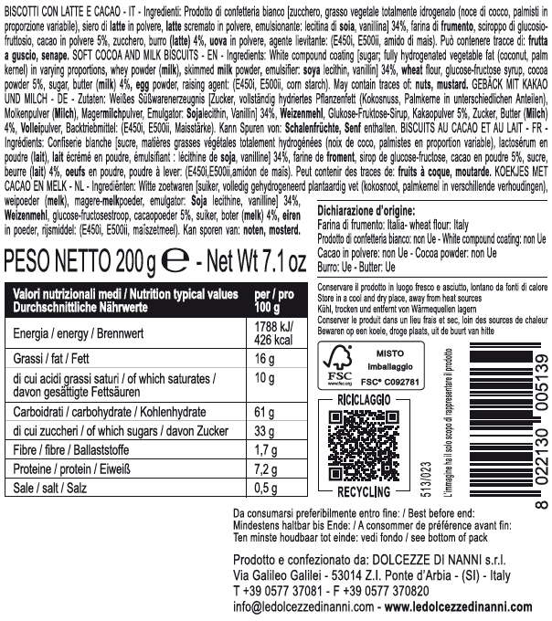 Le Dolcezze di Nanni - Vente Biscuits - 513 Morbiducci bicolor, biscuits mous aux morceaux de chocolat4