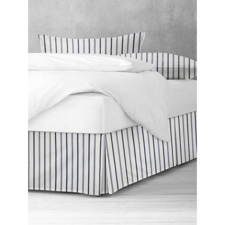 6ix Tailors Fine Linens - Wholesale Bedskirt - Tiana Stripe Blue Bed Skirt