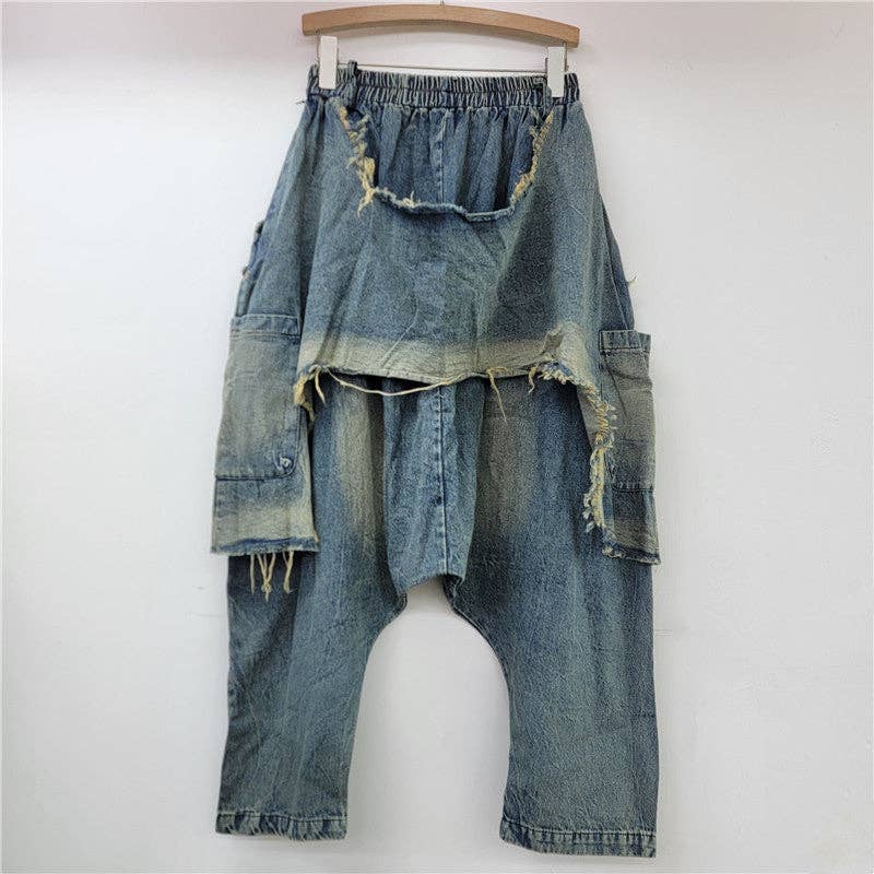 Sanyao Fashion - Venta al por mayor Vaqueros - Mujer - Jeans Hip-Hop Patchwork Desgastados M173 – Estilo Callejero Ajustado1