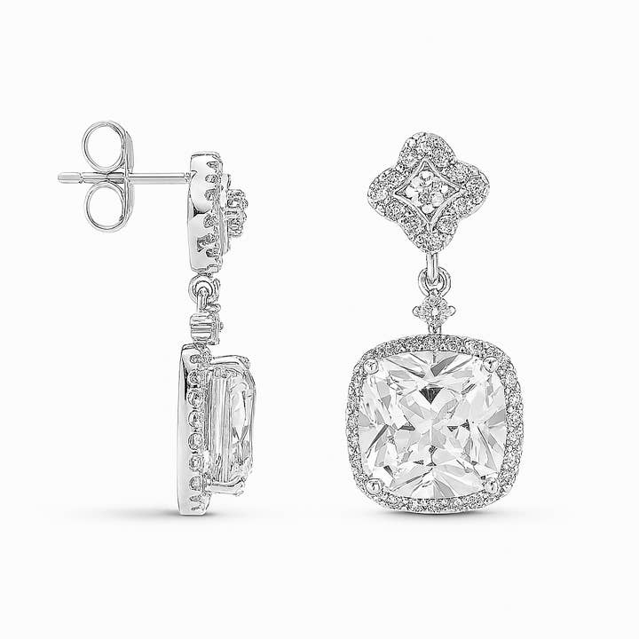 Bruiloft & Prom Cubic Zirconia Oorbellen – Witgoud Verguld voor wholesale door Sedy Jewelry