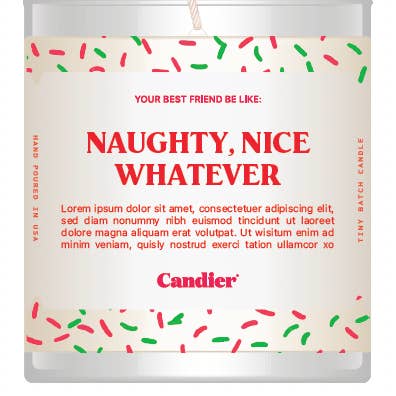 Candier - Wholesale Jar/Filled Candle - Naughty, Nice Whatever Candle