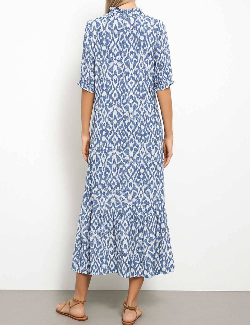 Sweetkama - Vendita all'ingrosso Copricostume - Donna - Vestito lungo copricostume da spiaggia con stampa a rombi FYH89001