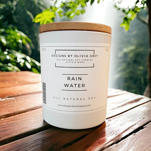 Rain Water Natural Soy Candle | Non Toxic Candle for wholesale by Designs By Olivia Grey | All Natural Soy Candles