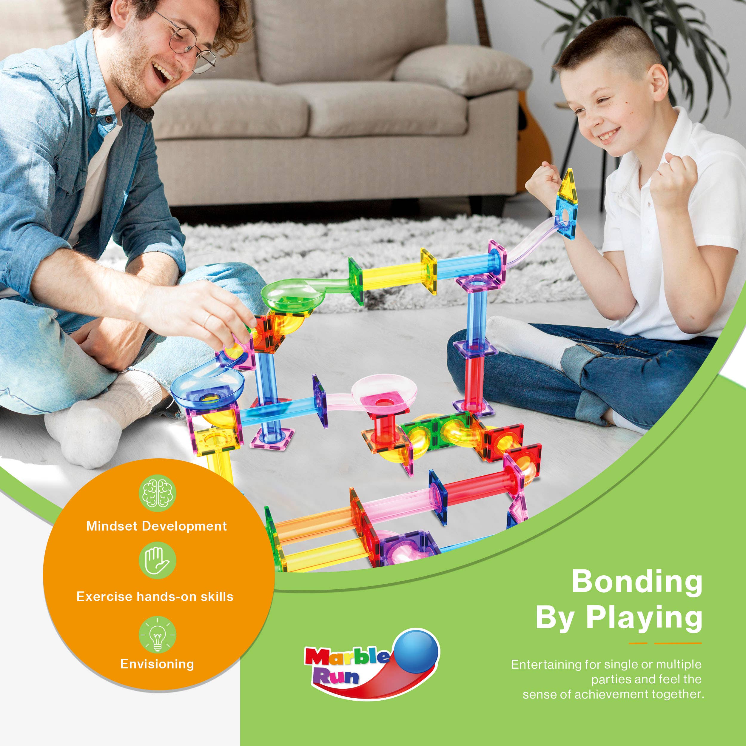 PicassoTiles - Wholesale Bouwset - Kinderen - PicassoTiles Magnetische Knikkerbaan Set6