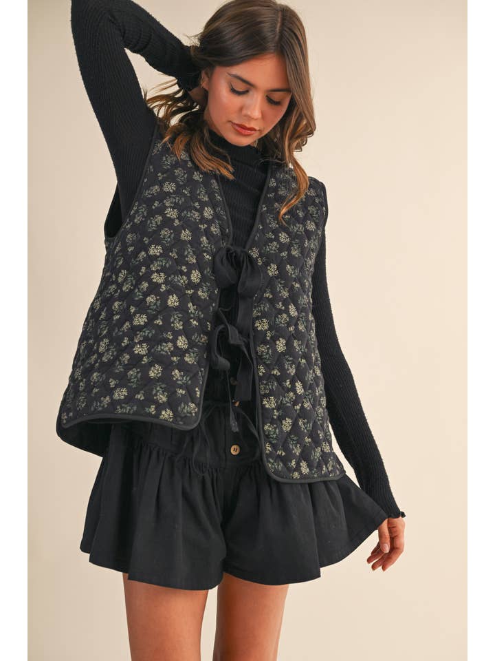 Klesis - Wholesale Outerwear Vest - Women's - IJ1566 FRONT TIE QUILTED VEST4