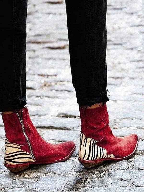 kycozy - Vendita all'ingrosso Stivaletti - Donna - Stivaletti alla caviglia con cerniera e tacco basso alla moda2