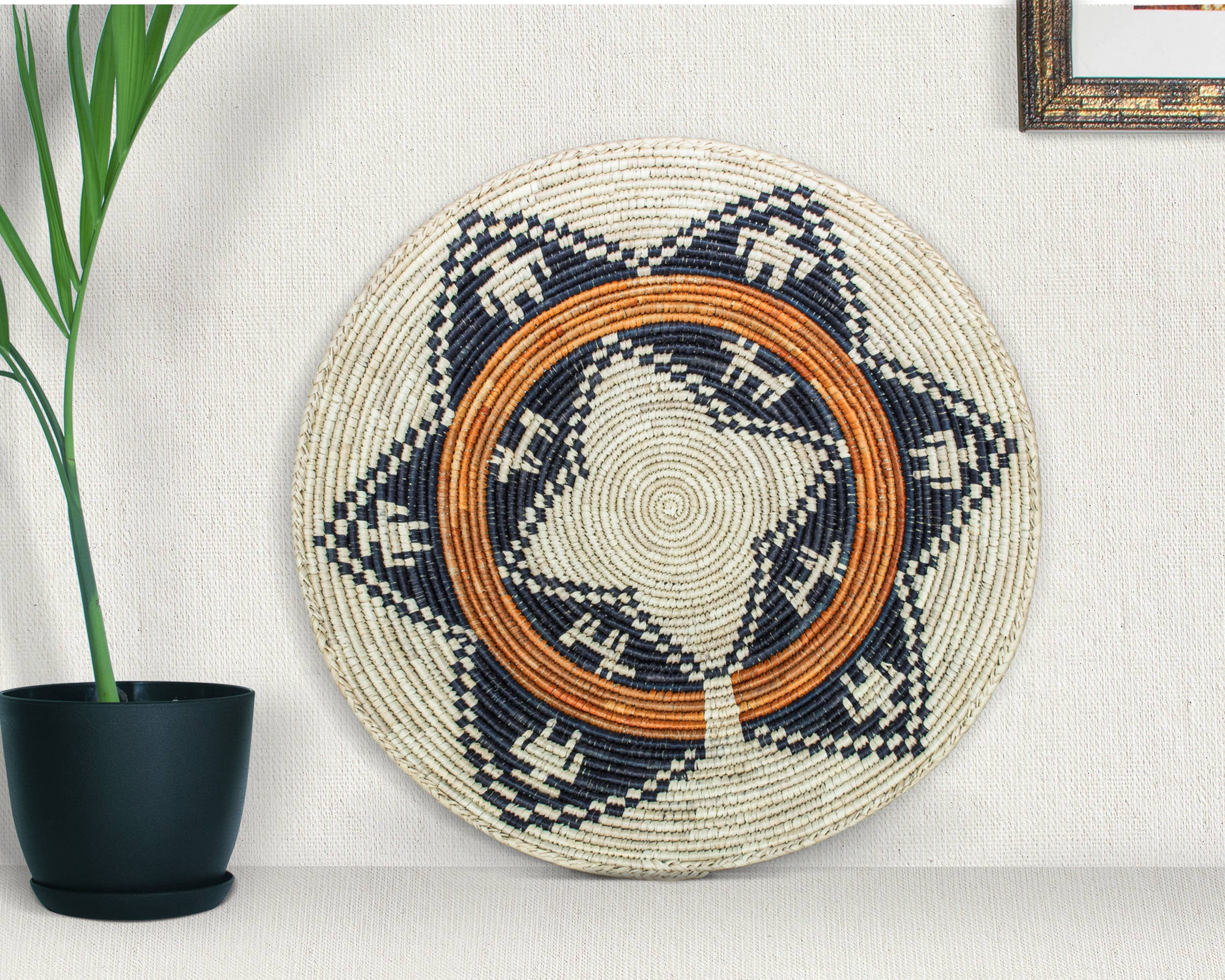 ArtisanalEmporiumLLC - Wholesale Wall Accent - 14" Handwoven Navajo Mesa Bowl for Wall Basket Decor5