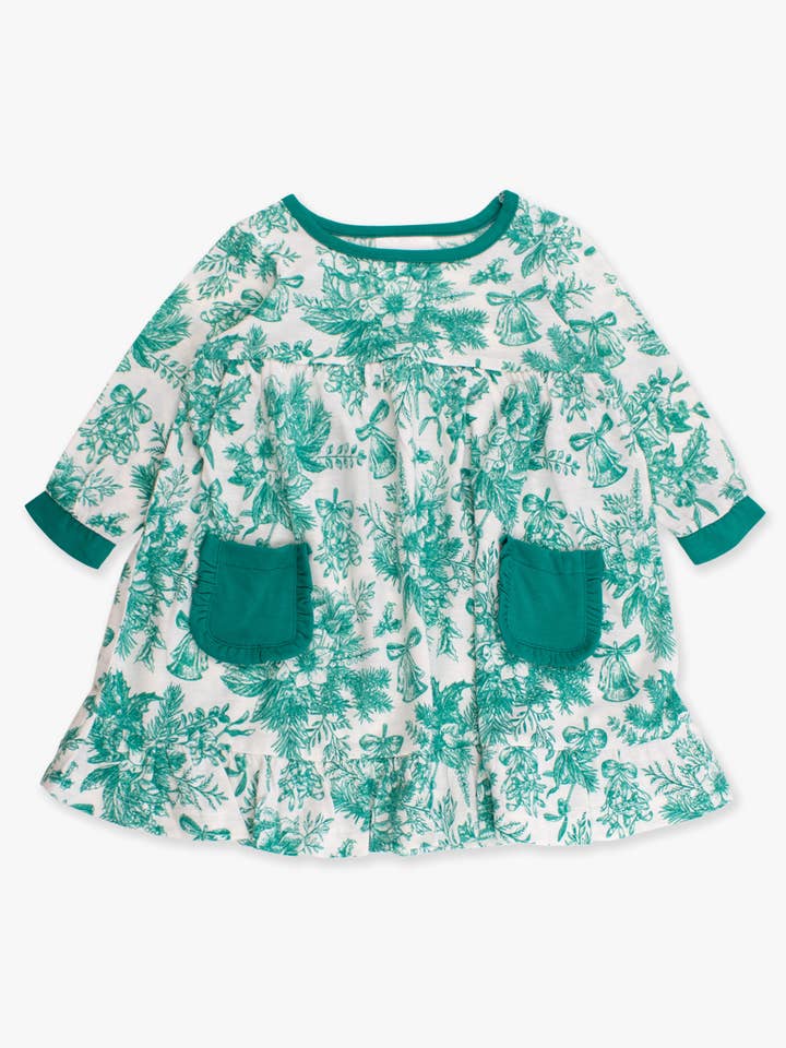 SoftSnooze™ Girls Green Jingle Toile the Way Long Sleeve Ruffle Pocket Pajama Night Gown
for wholesale on Faire1