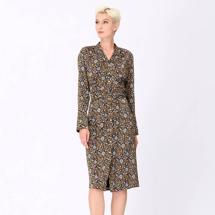 Art-deco print shirt dress for wholesale by Smart and Joy