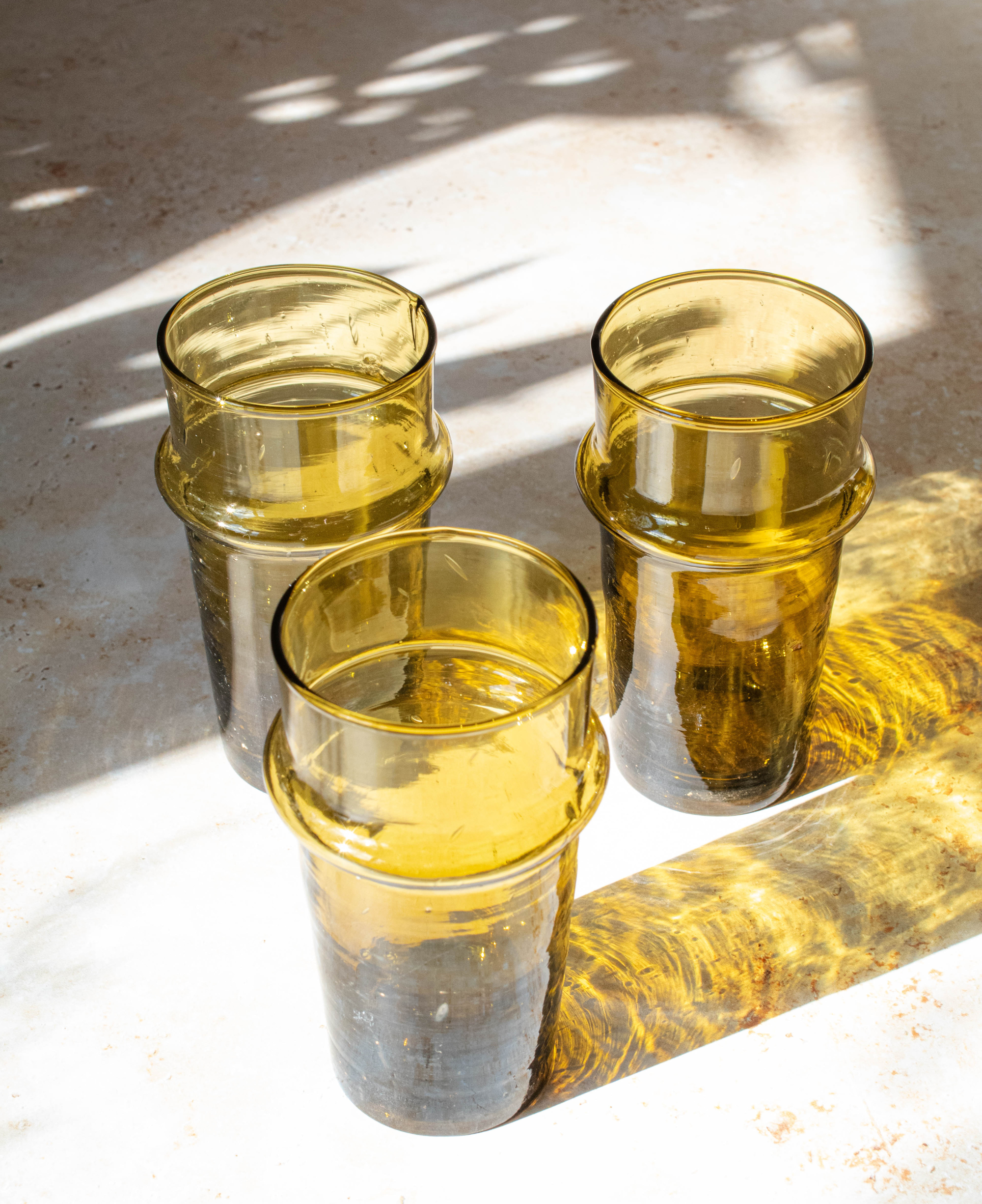 Maison Berber – Großhandel Trinkglas/Tasse – Marokkanische Beldi-Gläser - Bernsteinfarben, 6er-Set2