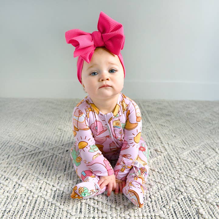 Gigi and Max - Wholesale Jumpsuit - Baby - Lainey RUFFLE ZIP Bamboo Baby Sleepies Little Outfit Western