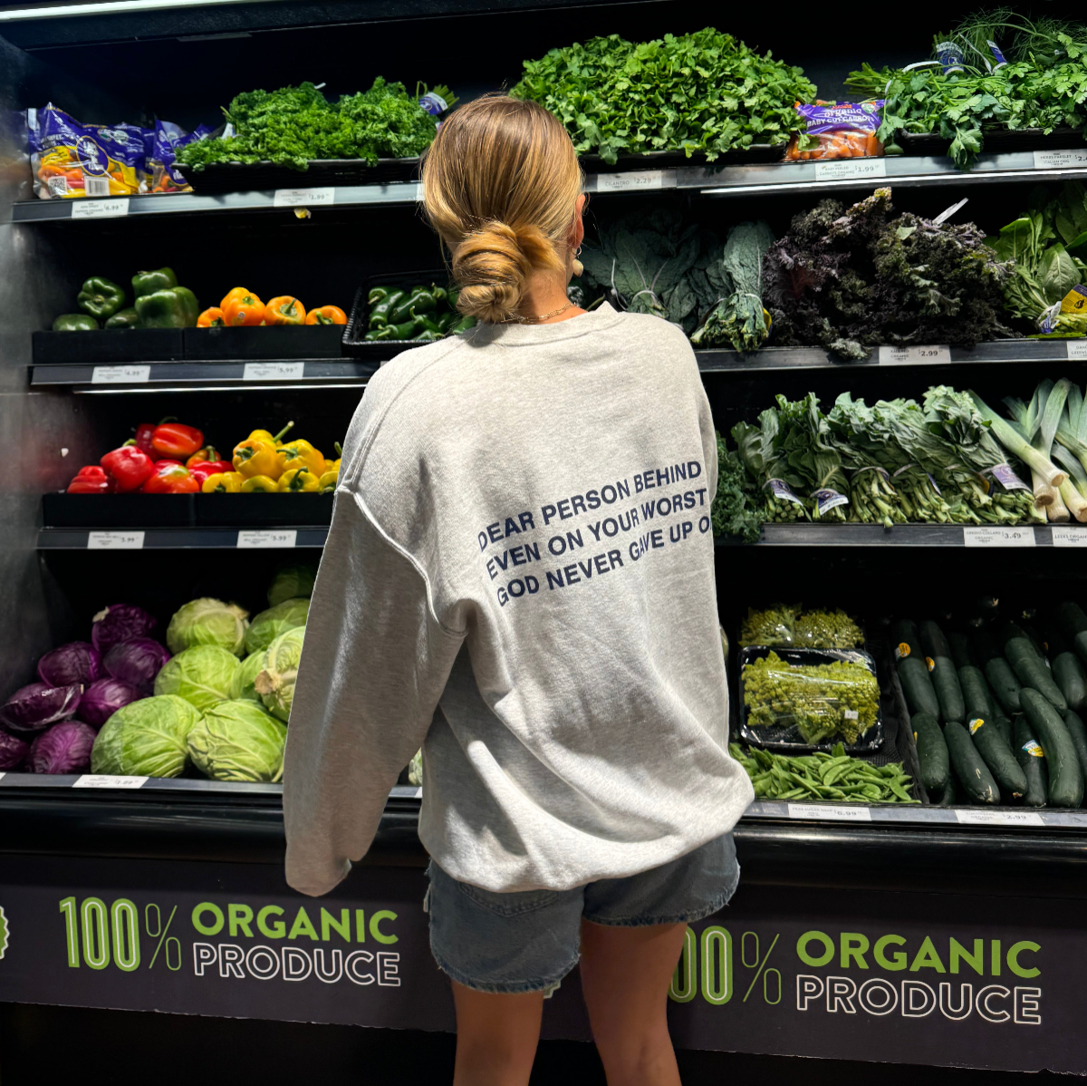 He Would Love First - Wholesale Sweatshirt - Women's - NEW EXCLUSIVE | "DEAR PERSON BEHIND ME" CREWNECK |ASH/NAVY0