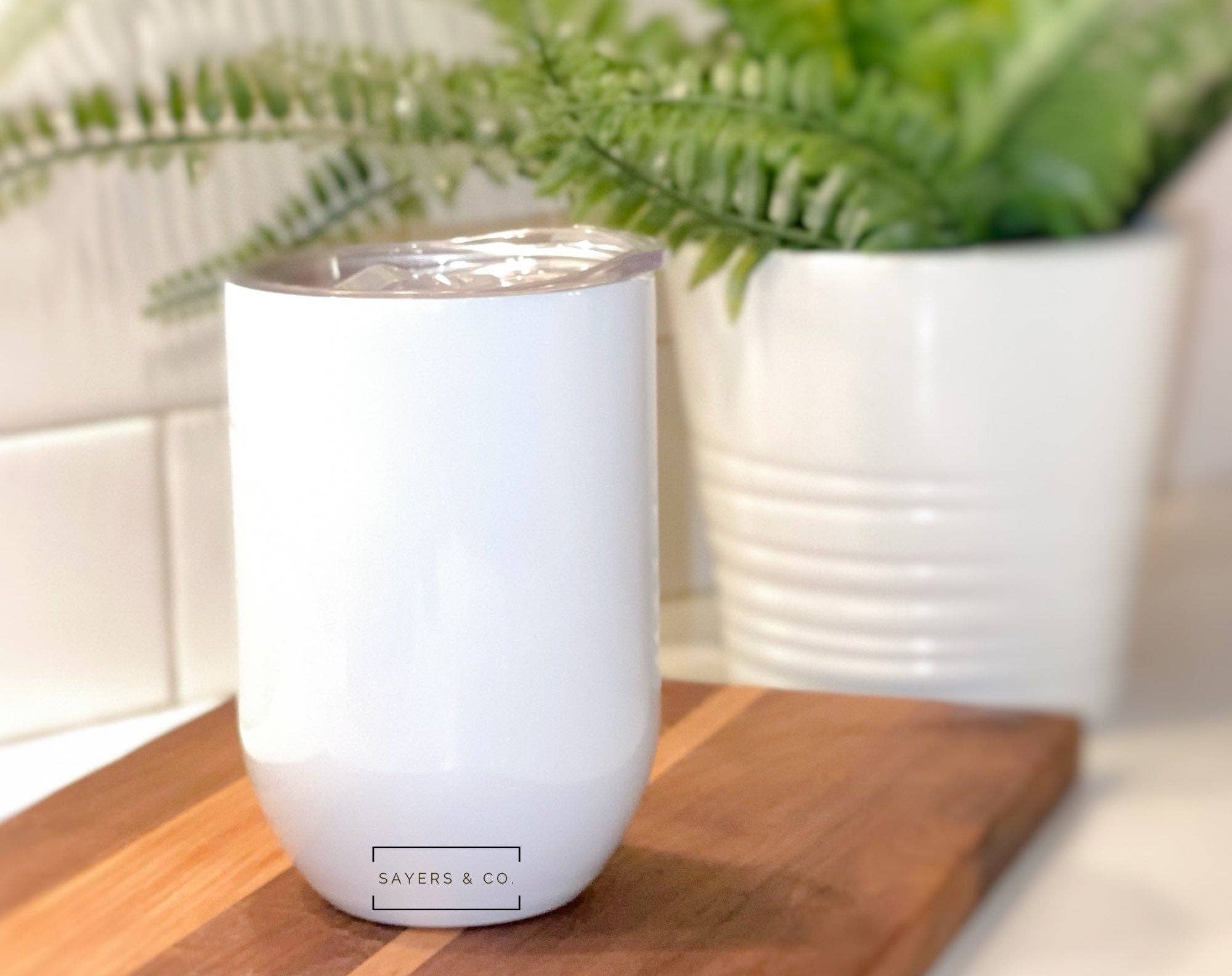 Sayers & Co. - Wholesale Insulated mug/tumbler - BULK Pack of 20- 12 oz STRAIGHT Edge White Wine SUBLIMATION Blank Stainless Steel Tumbler Water Bottle wholesale3