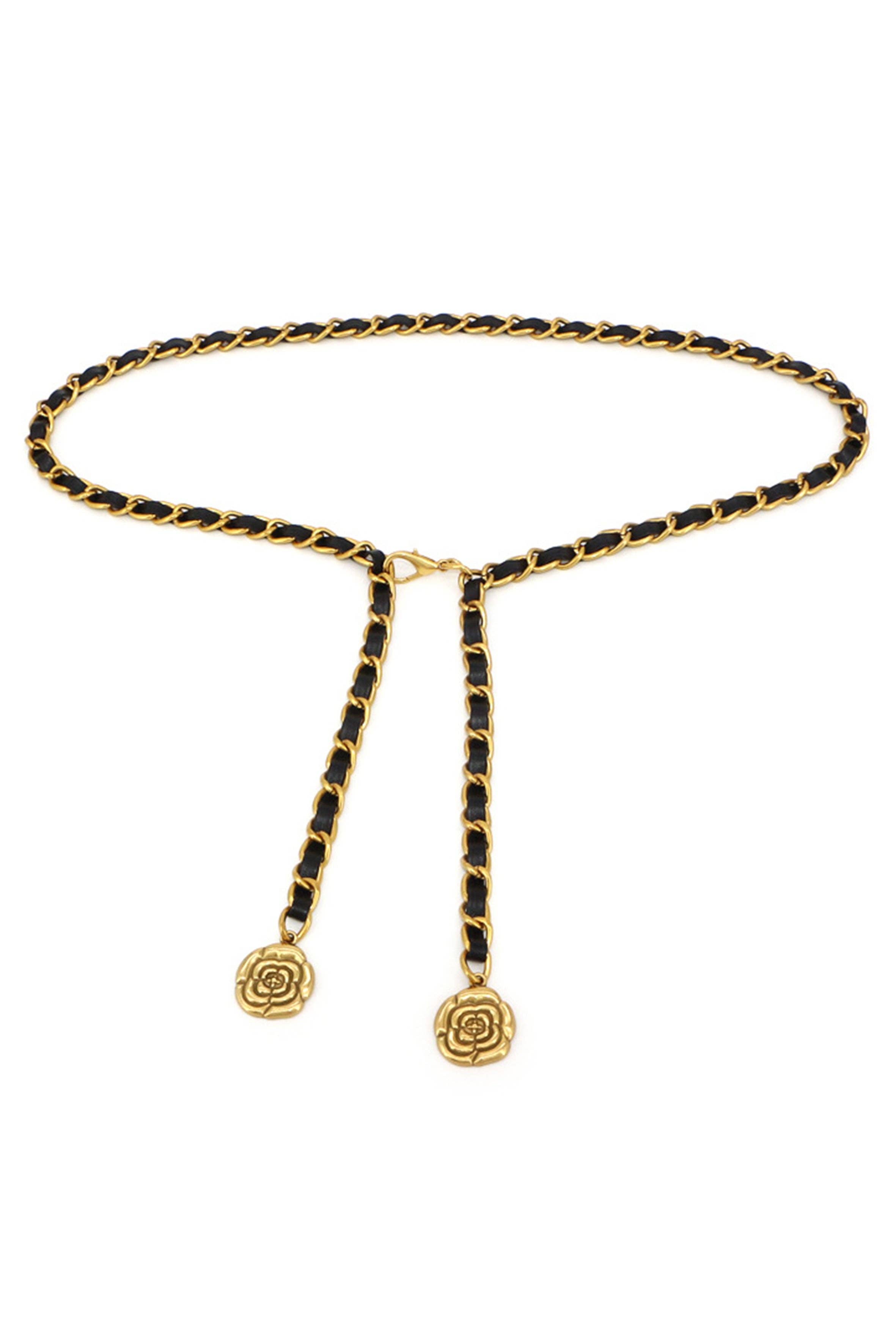 Gold Camellia Waist Body Chains WA0257 for wholesale on Faire