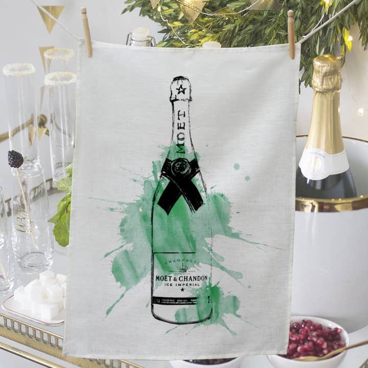 Champagne- Moet kökshandduk för wholesale av Catherine Loves