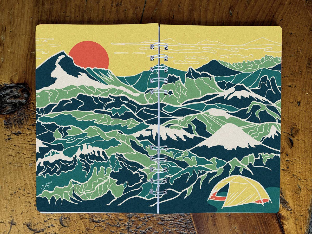 Soijen Illustrations - Wholesale Notebook - Mar de Montañas Spiral Notebook1
