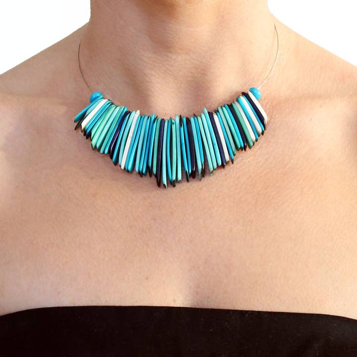 Muichic Natural Jewelry - Wholesale Choker/Collar - Fringe Tagua Choker Handmade Fairtrade Lightweight1