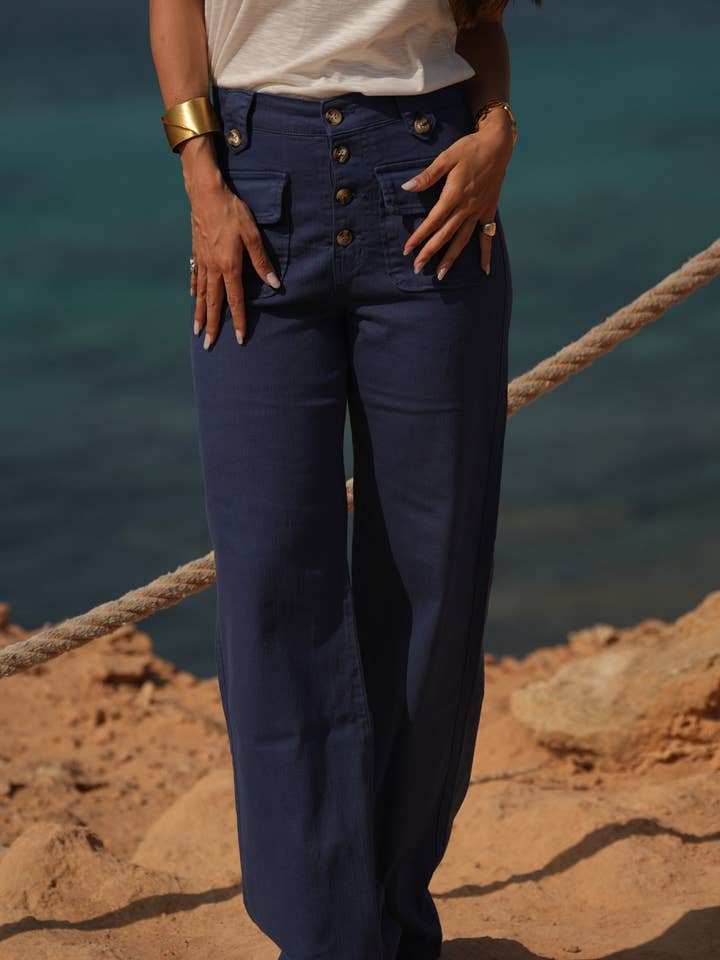 GUIMANOS - Wholesale Pants - Women's - Twill Trousers with Buttons4