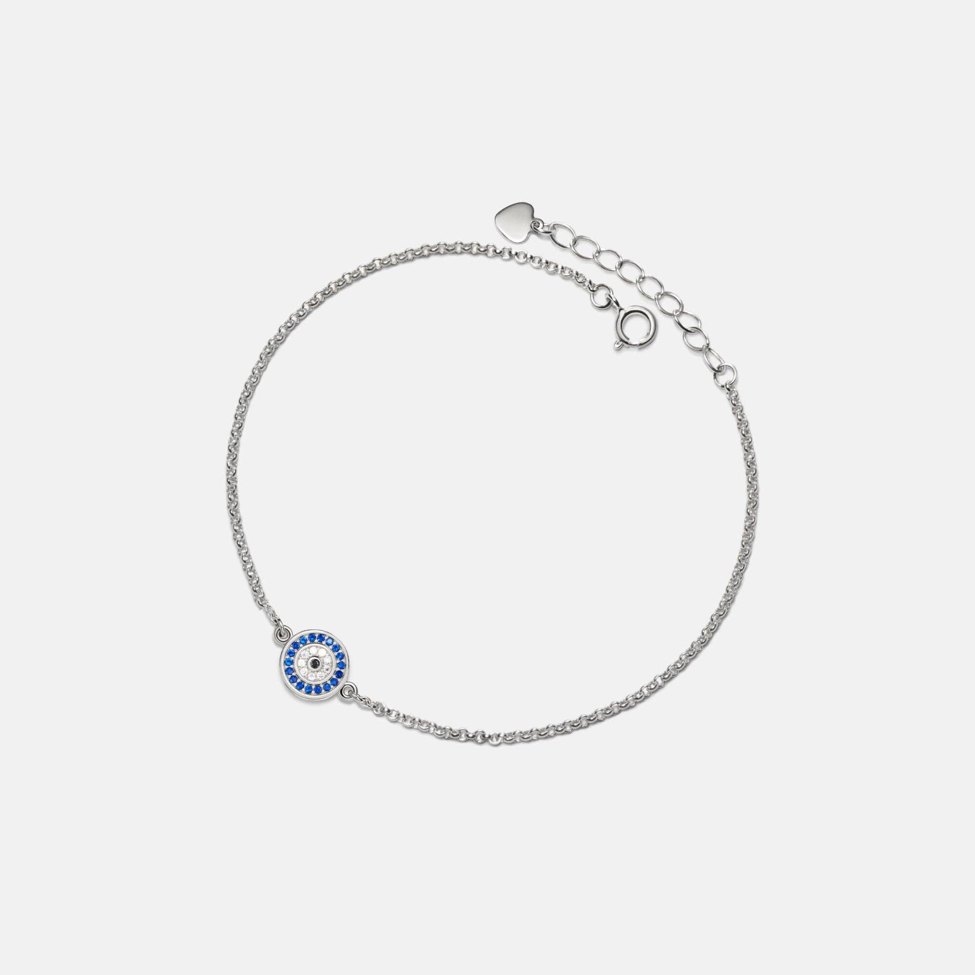 Perimade & Co. LLC - Wholesale Anklet - Turkish Blue Evil Eye Charm Anklet in 925 Sterling Silver1