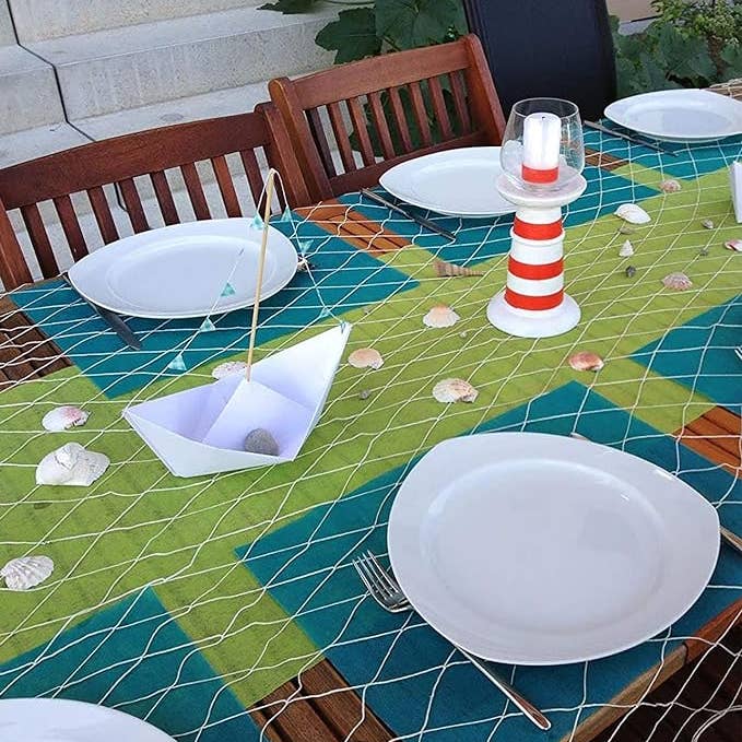 4E's Novelty - Wholesale Decal - Party Decorations - Fish Net Decorative - for Party Decorations, 14 ft x 4 ft - Fish Netting Decor for Mermaid, Pirate, Shark, Nautical, Under The Sea Birthday by 4E's Novelty