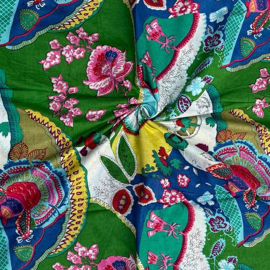 bhavnas boutique – Engroshandel Stofmaling – Luksus bomuldsstofbloktrykt stof Dametøj1