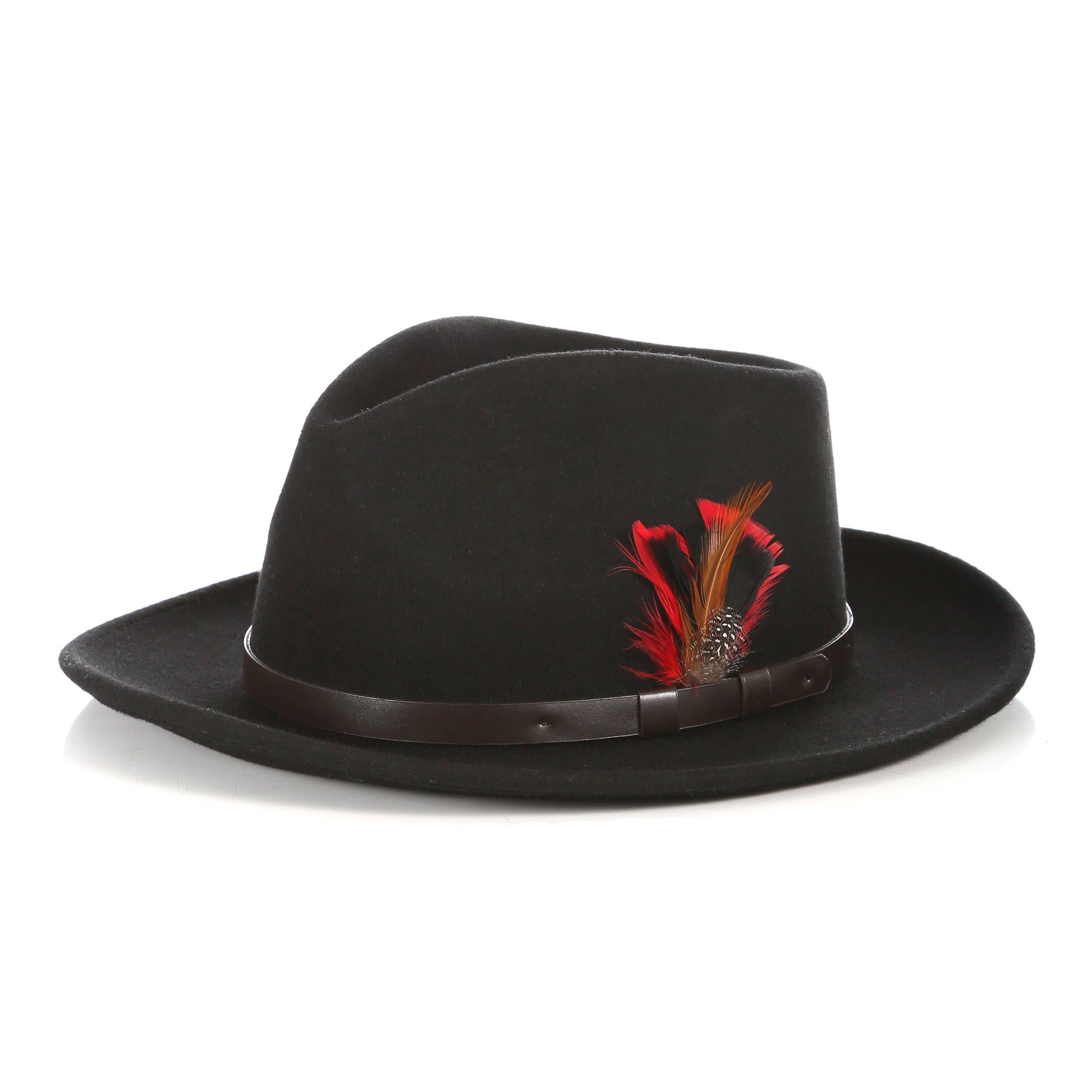 Wholesale Ferrecci Crushable Unisex Fedora Hat with Feathered