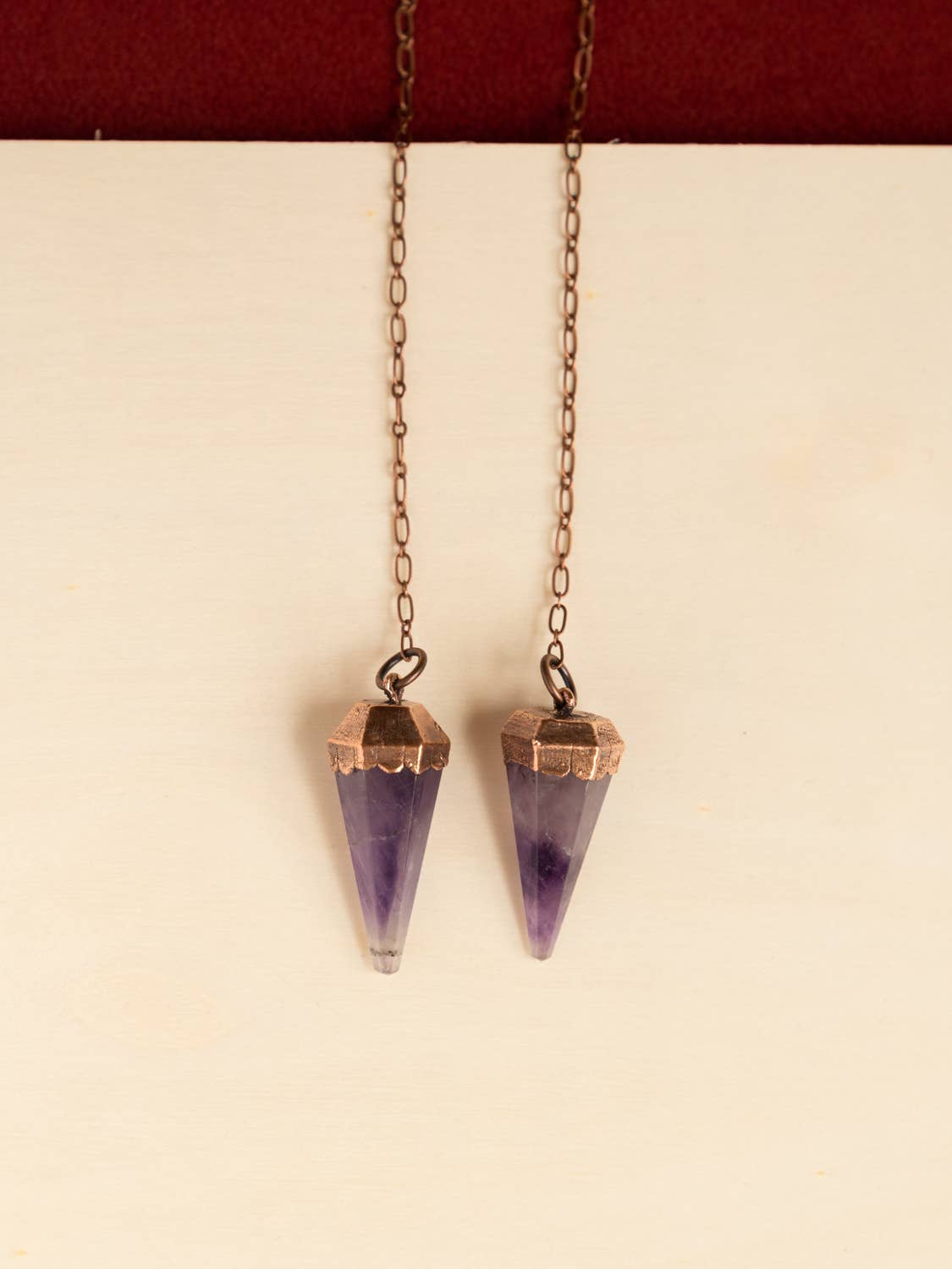 The Cyprus Cabinet - Wholesale Spiritual Stone/Crystal - Amethyst Copper + Crystal Pendulum4