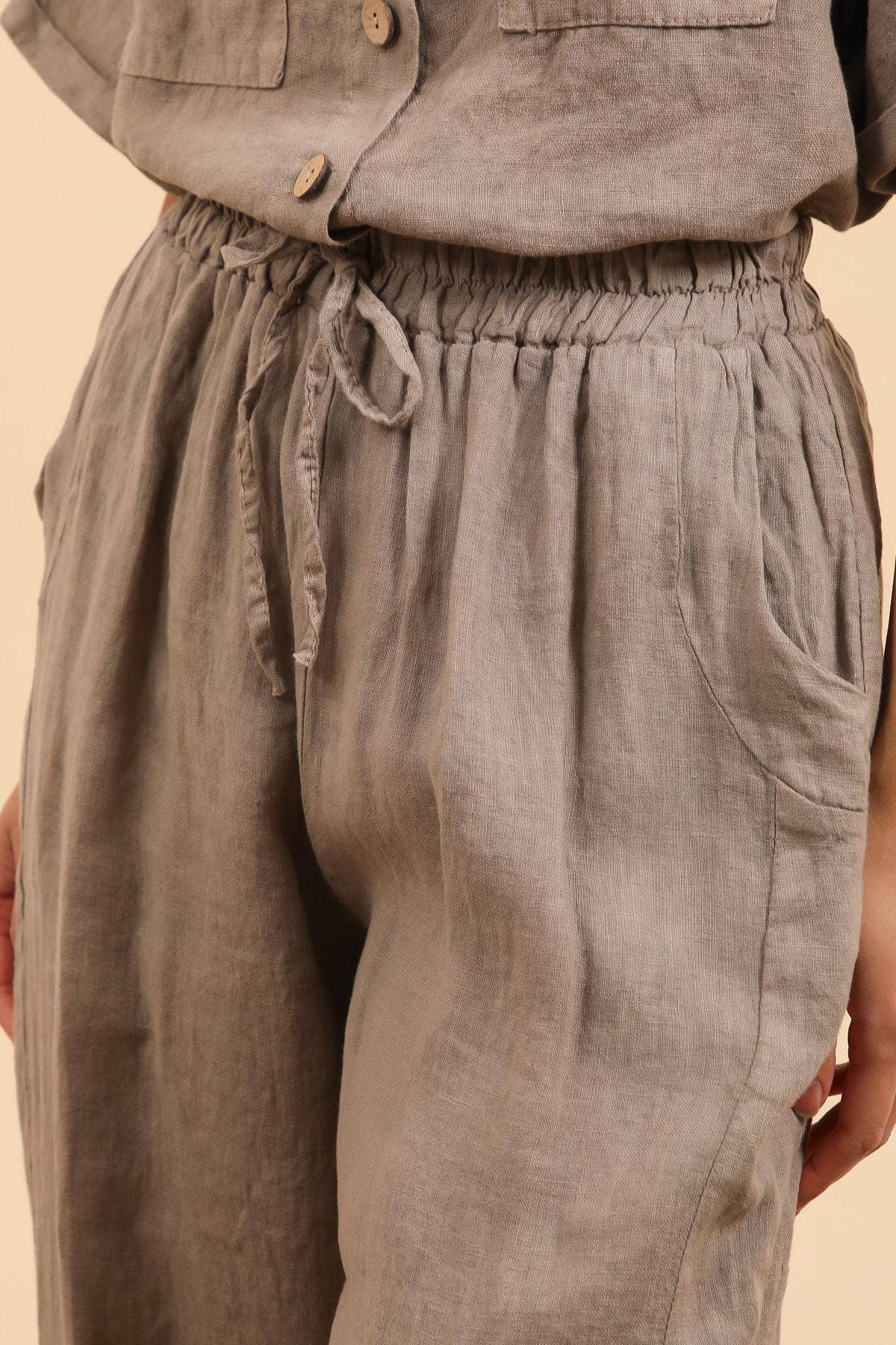 la maison des fibres naturelles – Großhandel Hose – Damen – Leinenhose mit Taschen 6522 100%Leinen11