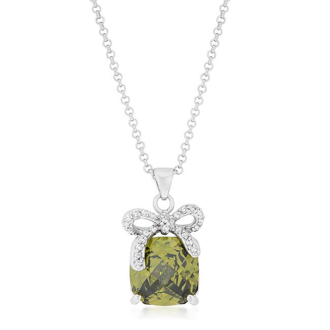 JGoodin - Wholesale Pendant/Charm Necklace - Olivine Pendant With Bow