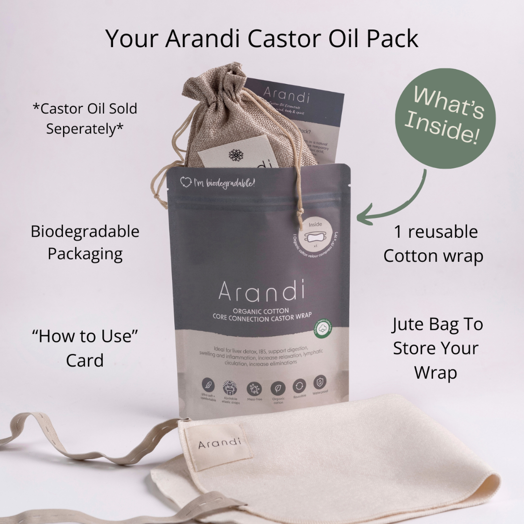 Arandi LLC - Wholesale Cotton Pad - Arandi Core Connection Pack Bundle (Wrap + 250ml Castor Oil)2