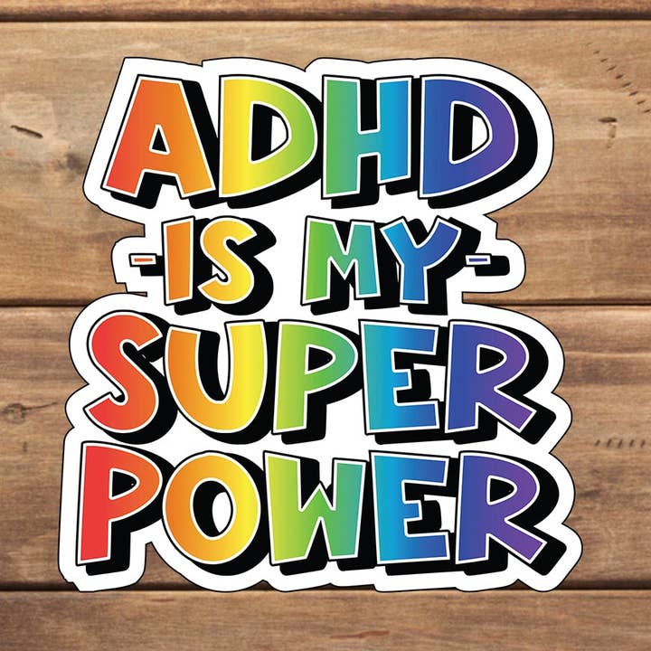 Autocollant TDAH Super Power, autocollant en vinyle, autocollant pour ordinateur portable, autocollant pour tablette pour la vente par C3DAR Design