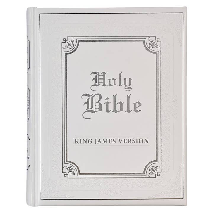 KJV Family Bible Faux Leather Padded HC, White for wholesale by Christian Art Gifts