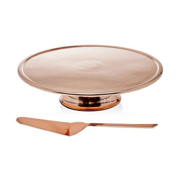 Godinger - Wholesale Cake Stand - Copper Finish Cake Stand and Server