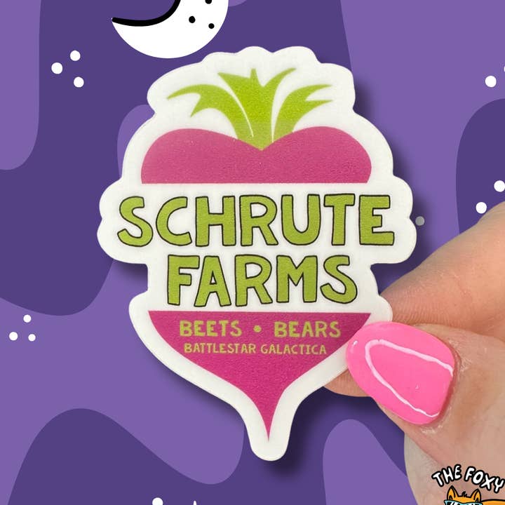 Adesivo in vinile di Schrute Farms di The Office per la vendita all'ingrosso da parte di The Foxy Hipster