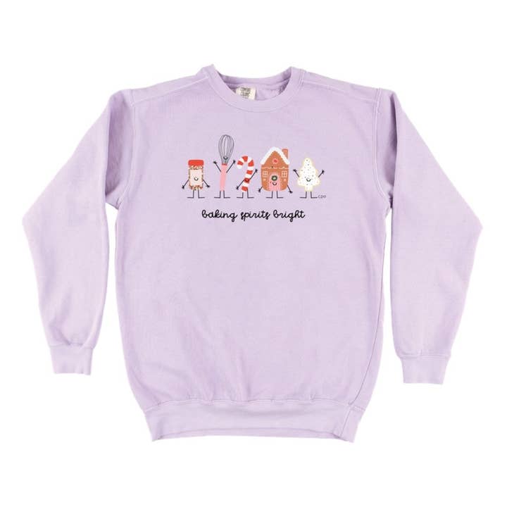 Baking Spirits Bright Christmas Sweatshirt - Orchid for wholesale by Callie Danielle