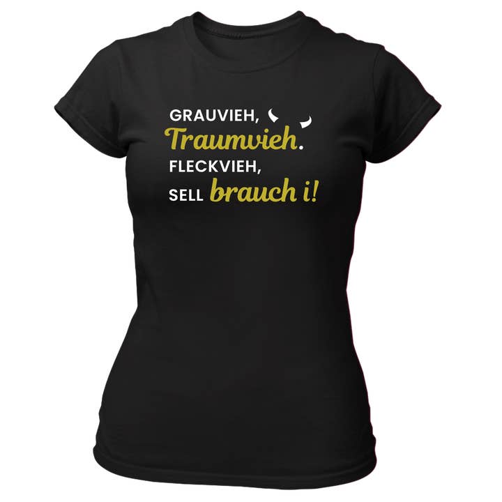 Grauvieh, sogno di bestiame. Fleckvieh sell brauch i - Maglietta premium da donna per la vendita all'ingrosso da parte di Südtiroler Stiebele