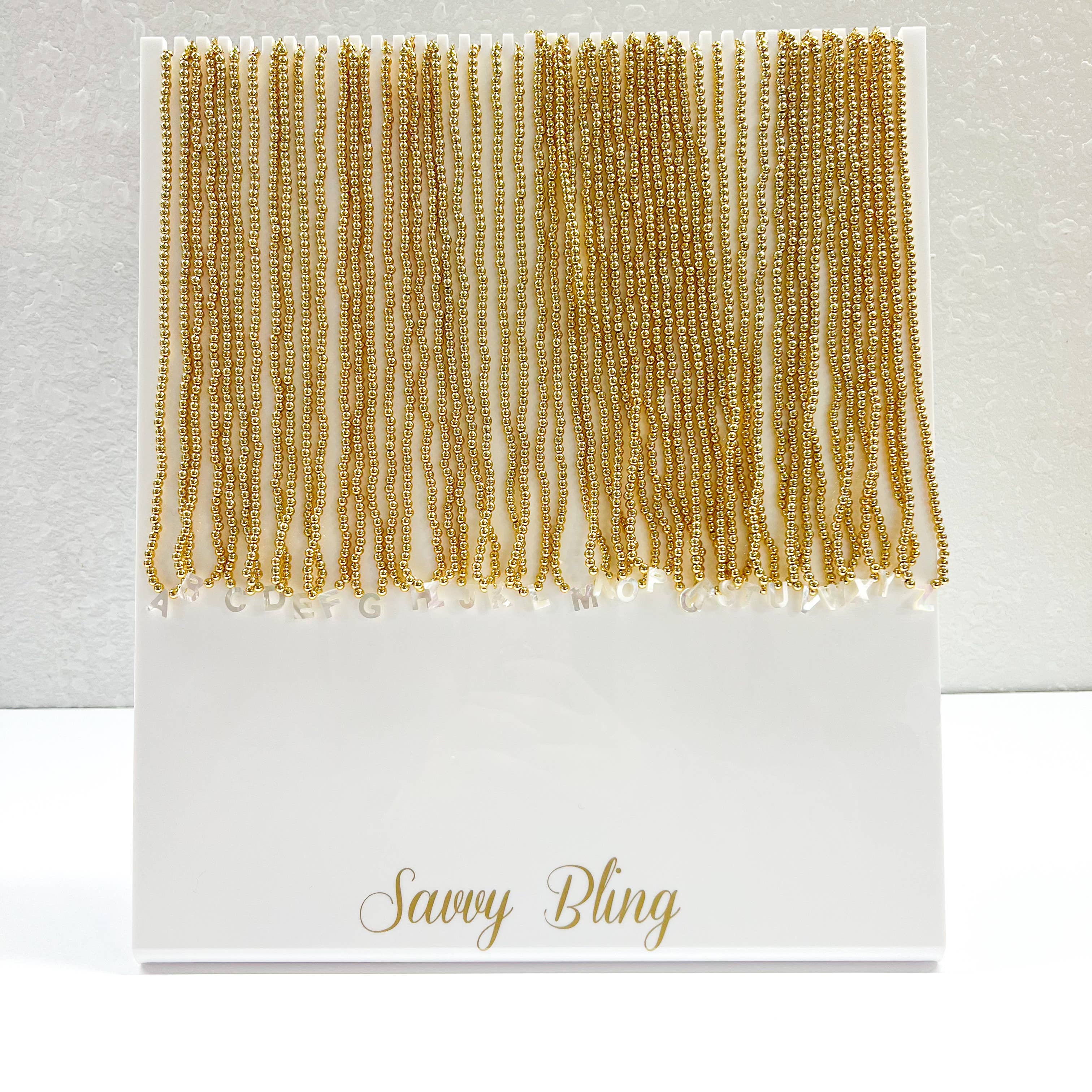 Savvy Bling – Colar pingente/pendente por atacado – Colar inicial de contas de ouro inicial de concha inicial em ouro 18K31