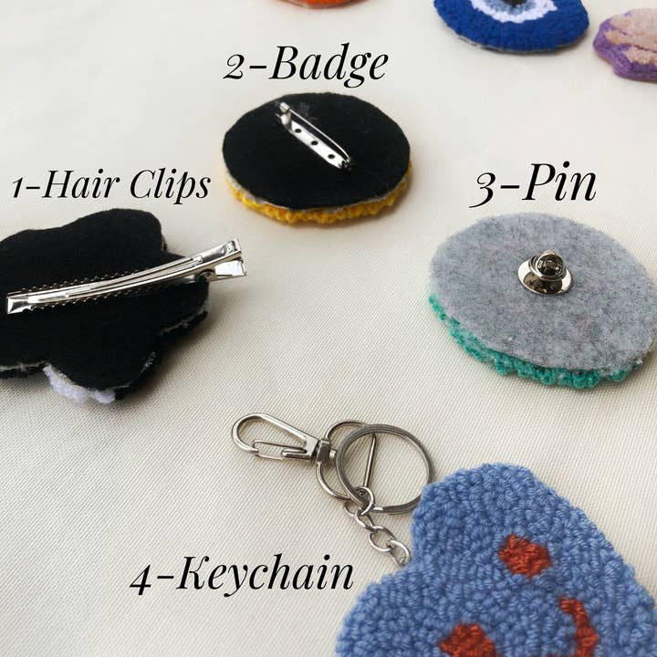 Honey Art and Nature - Wholesale Coasters - Punch Needle Coasters, Keychain, Pin, Badge,Magnet,Hair Clip1