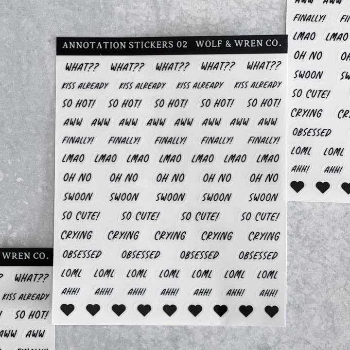 Wolf & Wren Co. – wholesale Sticker – Annotation Stickers 02