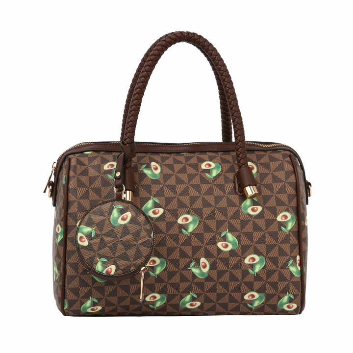 Sacoche Fashion Monogram Avocado avec portefeuille pour la vente par Handbag Factory Corp