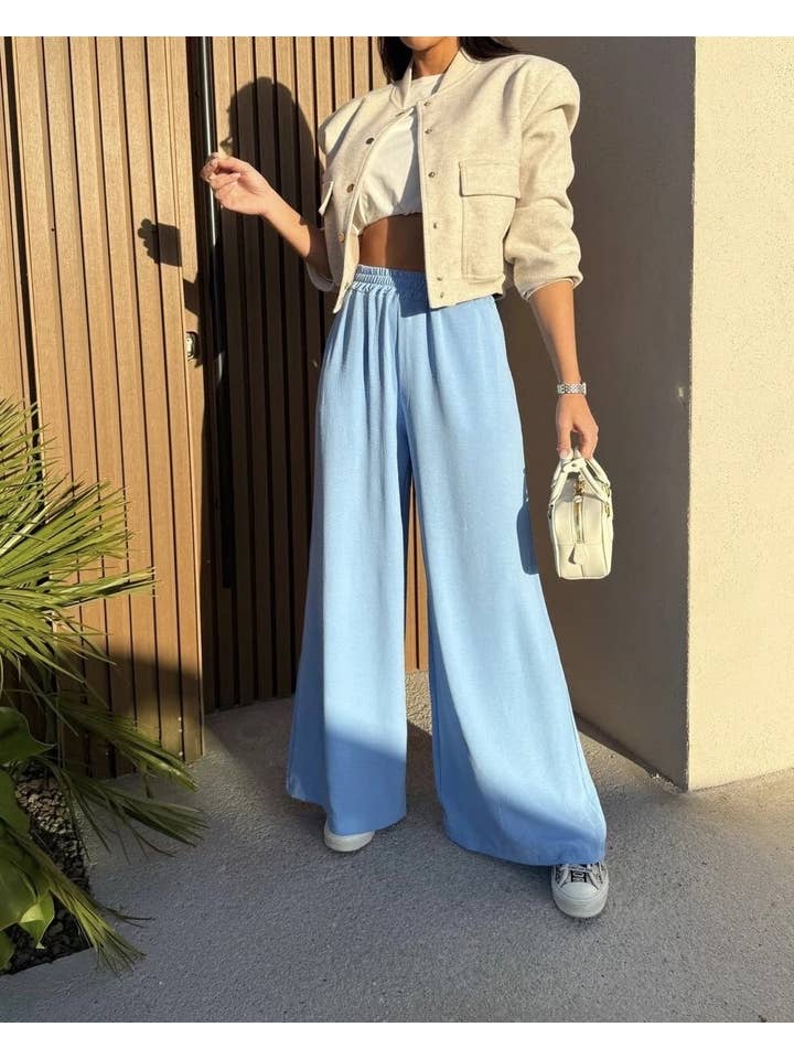 ESTEE BROWN - Wholesale Pants - Women's - Fluid wide-leg pants - 6521