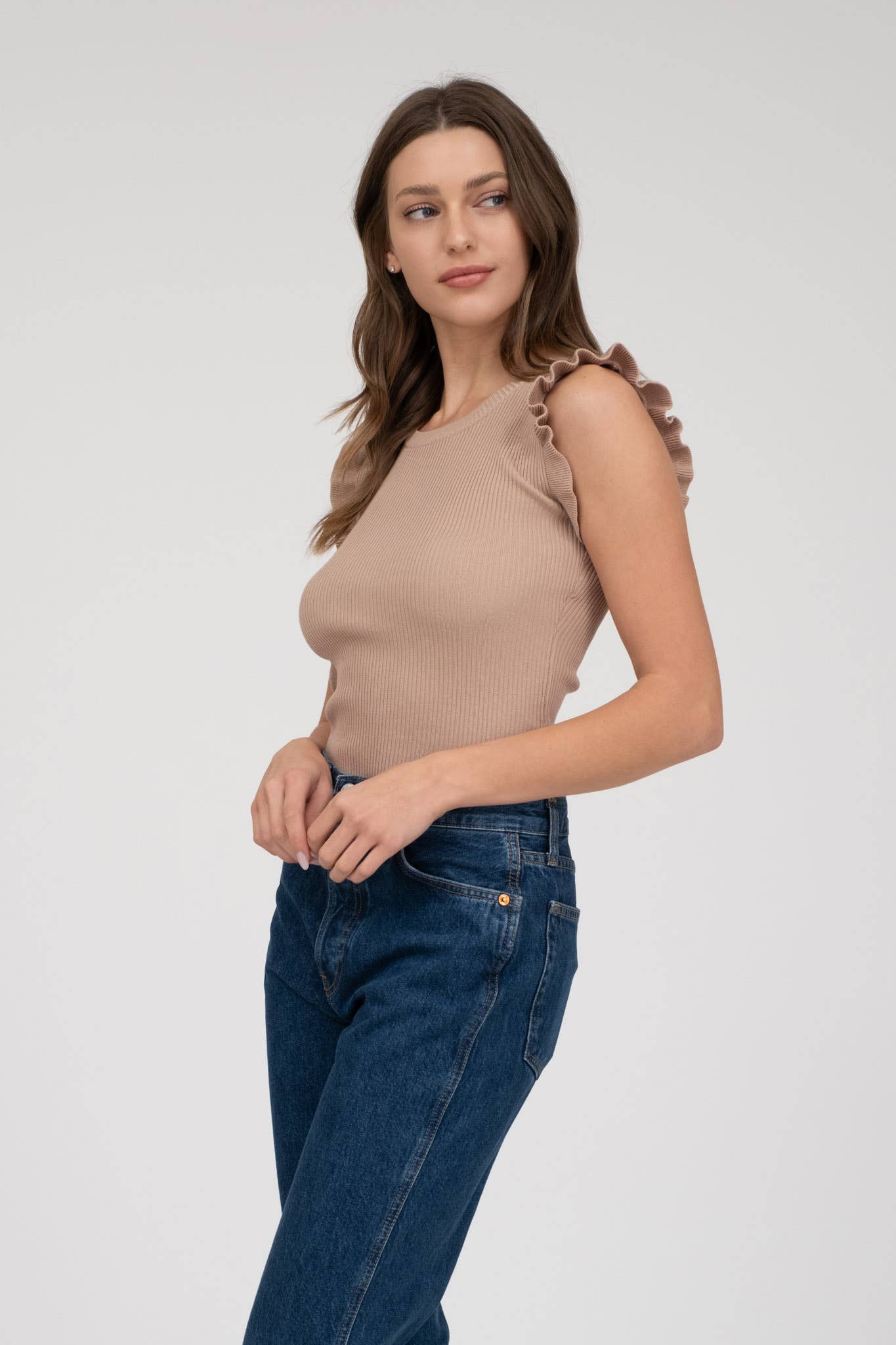 The Workshop Studio - Wholesale Knit Top - Women's - RUFFLE SLEEVELESS SWEATER KNIT TOP16