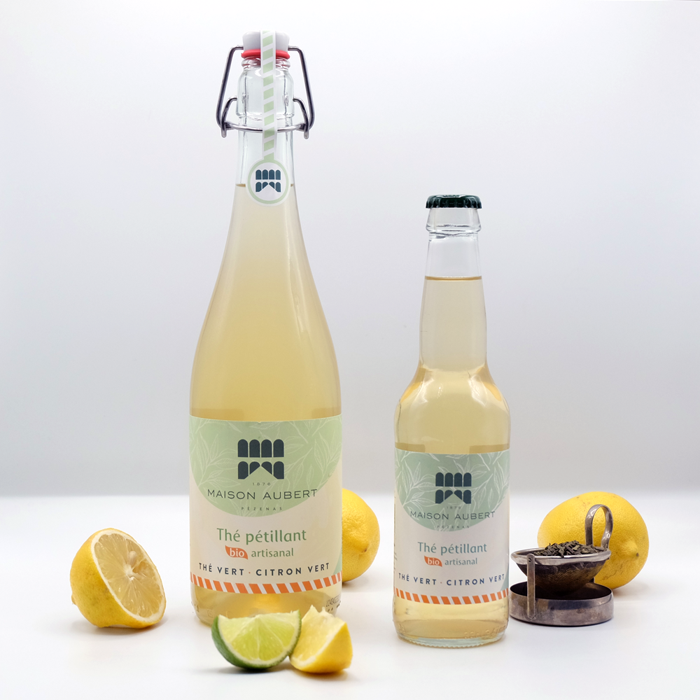 Maison Aubert - Wholesale Soda/Carbonated Drink - Artisanal and Organic Sparkling Tea Lemonade — Green-Lemon Tea1