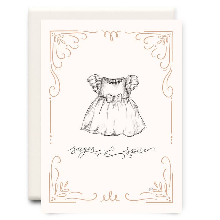 Sugar and Spice | Baby Girl Greeting Card for wholesale by Inkwell Cards