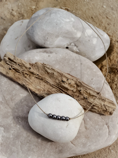 NATURE ET LIN – Colar com missangas/pérolas por atacado – LINEA - Colar de linho e pérolas fabricado na França - JÓIAS3