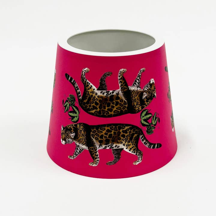 Leopard Seeing Double Hot Pink Poldina Pro Lamp Shade for wholesale by Nicolette Mayer Collection