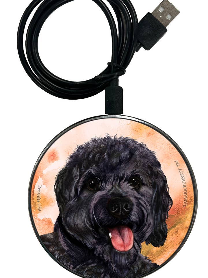 Cavapoo Black - Zoomies Phone Charger for wholesale by Pet Gifts USA, LLC